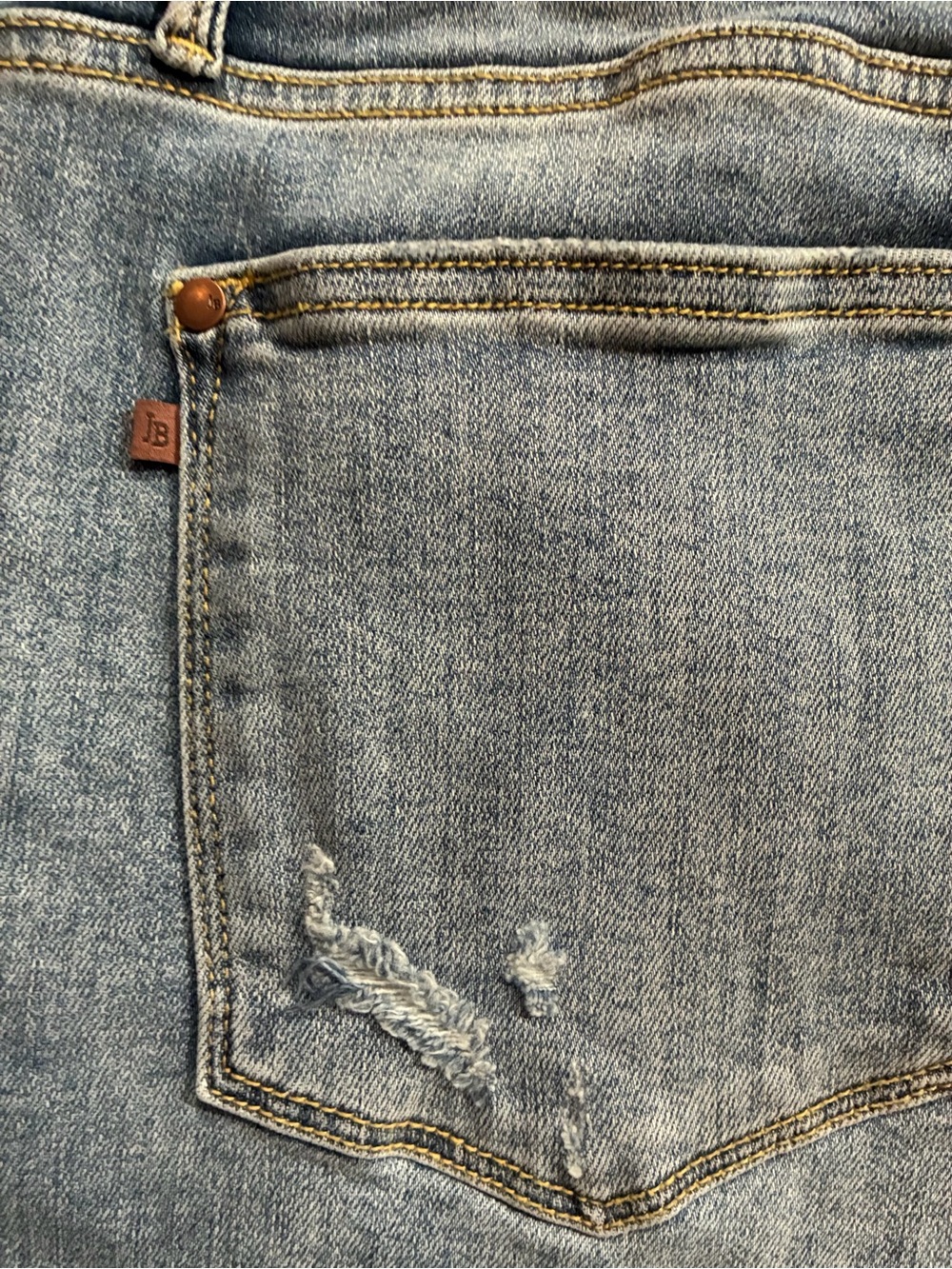 NEW Judy Blue High Rise Waisted Y2K Distressed Hem Bermuda Denim Shorts Plus 2XL - Picture 10 of 10